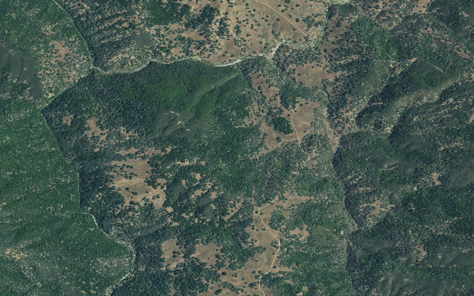 Aerial view centered on Los Cruzeros camp area