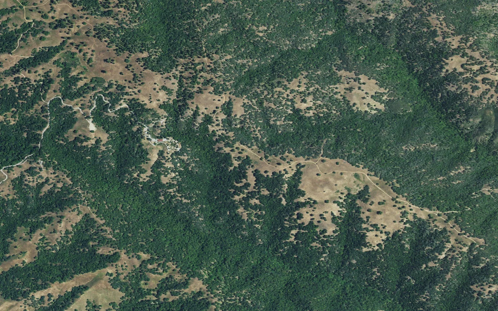 Aerial view centered on Old Corral camp area