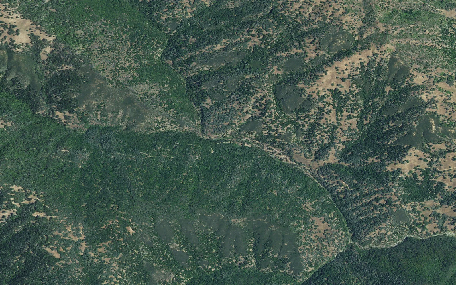 Aerial view centered on Poverty Flat camp area