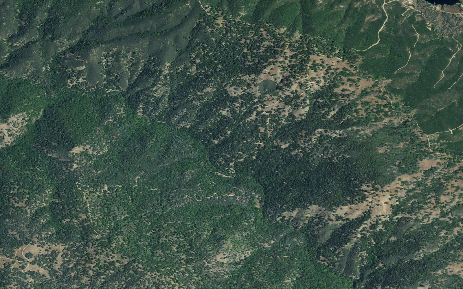 Aerial view centered on Sada's Spring camp area