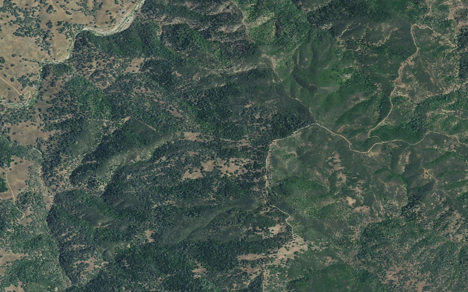 Aerial view centered on Willow Ridge camp area