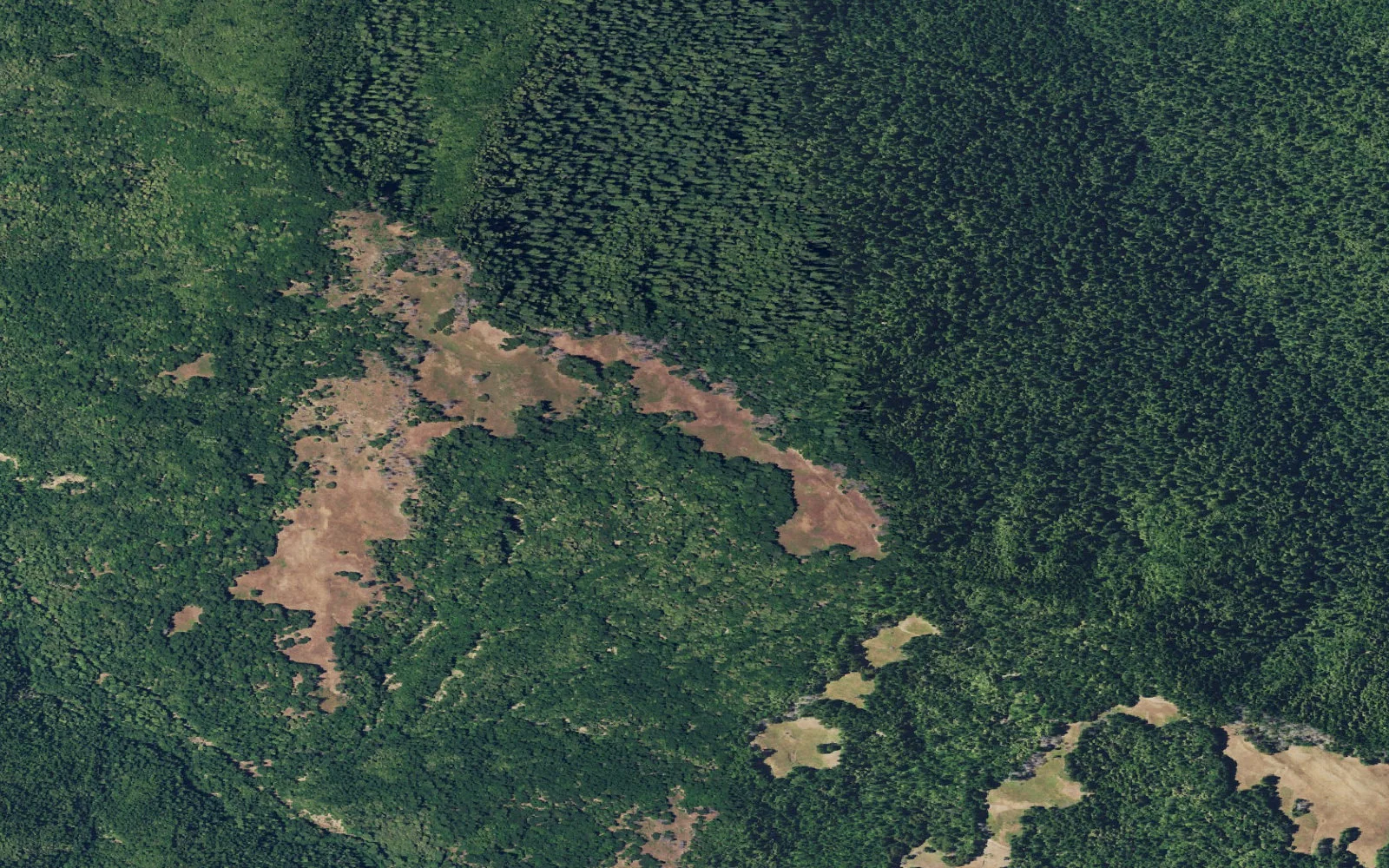 Aerial view centered on Hansen Ridge Camp