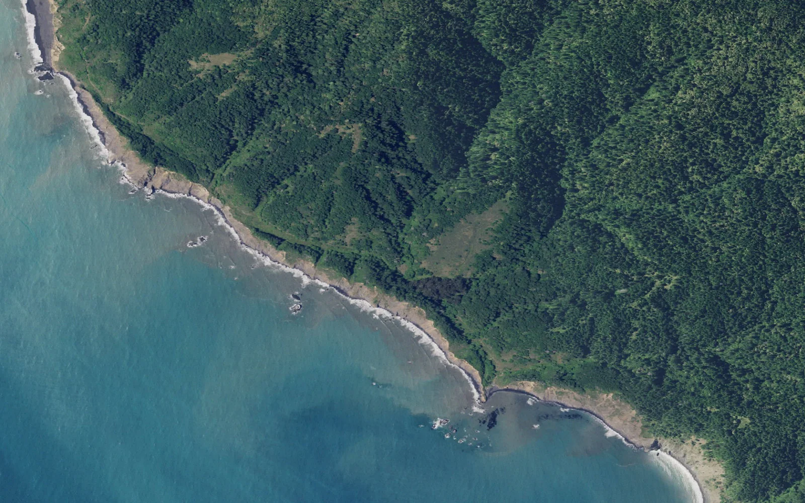 Aerial view centered on Orchard Camp