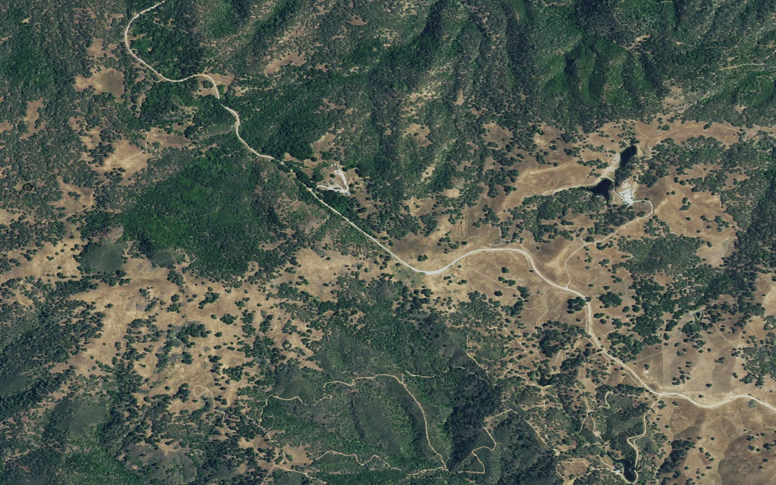 Aerial view centered on Dowdy Ranch Entrance Trailhead