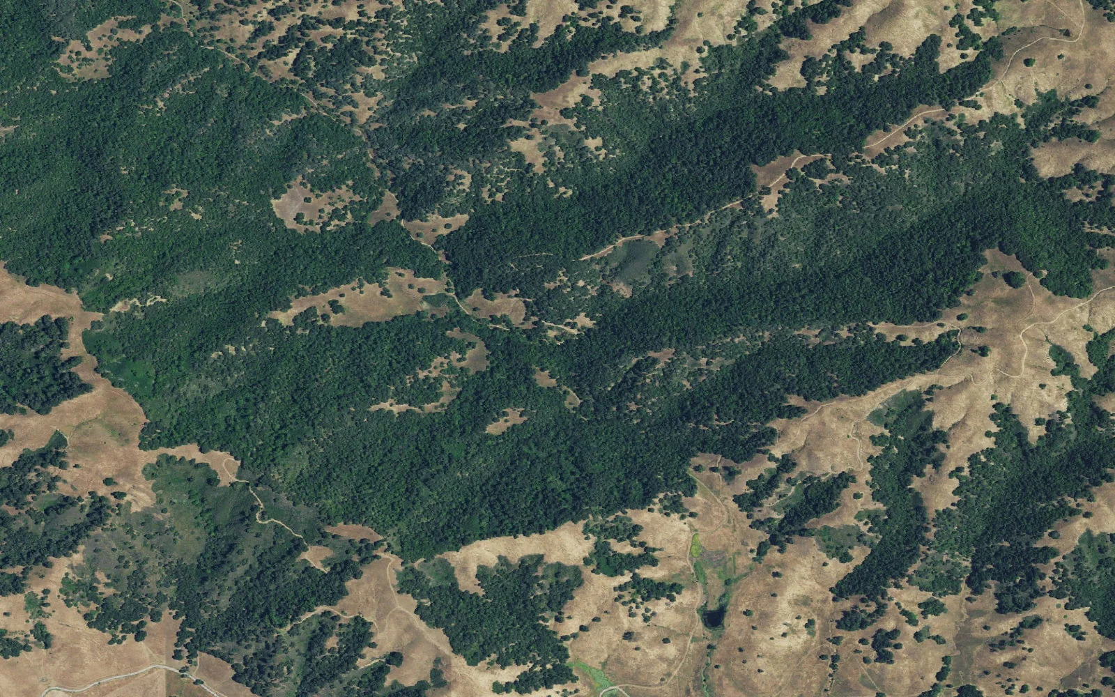 Aerial view centered on Hunting Hollow Entrance Trailhead