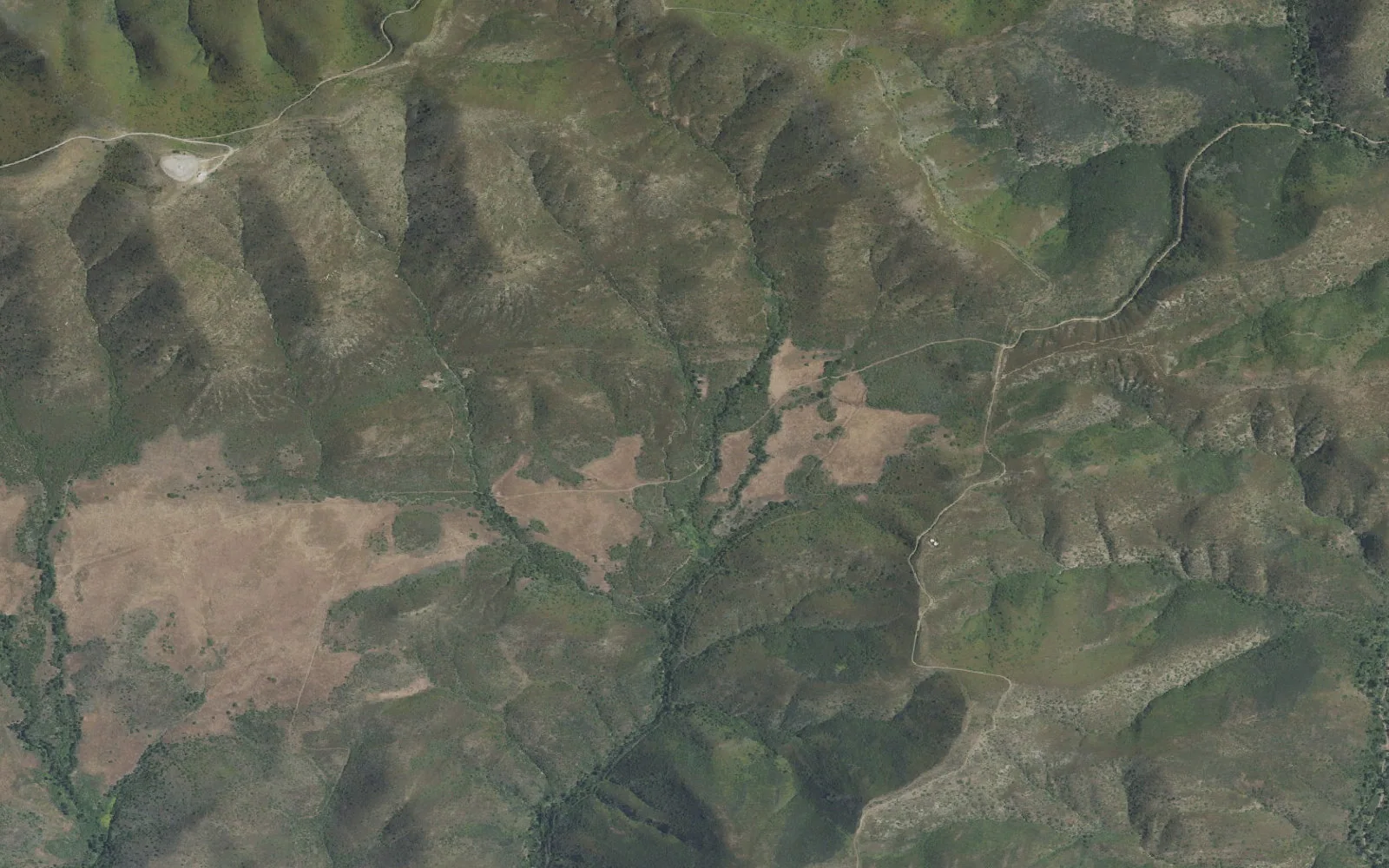 Aerial view centered on La Jolla Valley Hike-In Camp