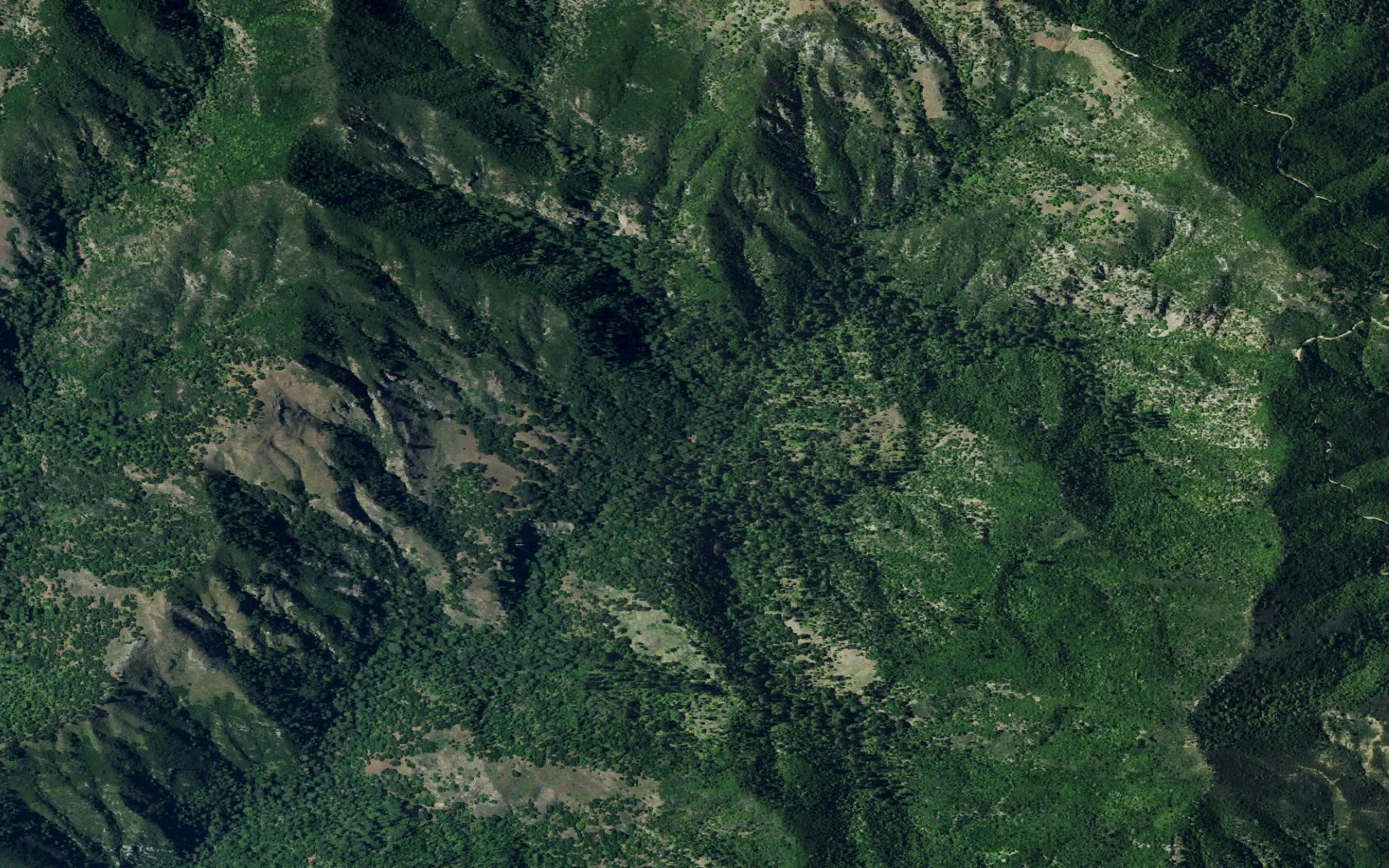 Aerial view centered on Vicente Flat Camp