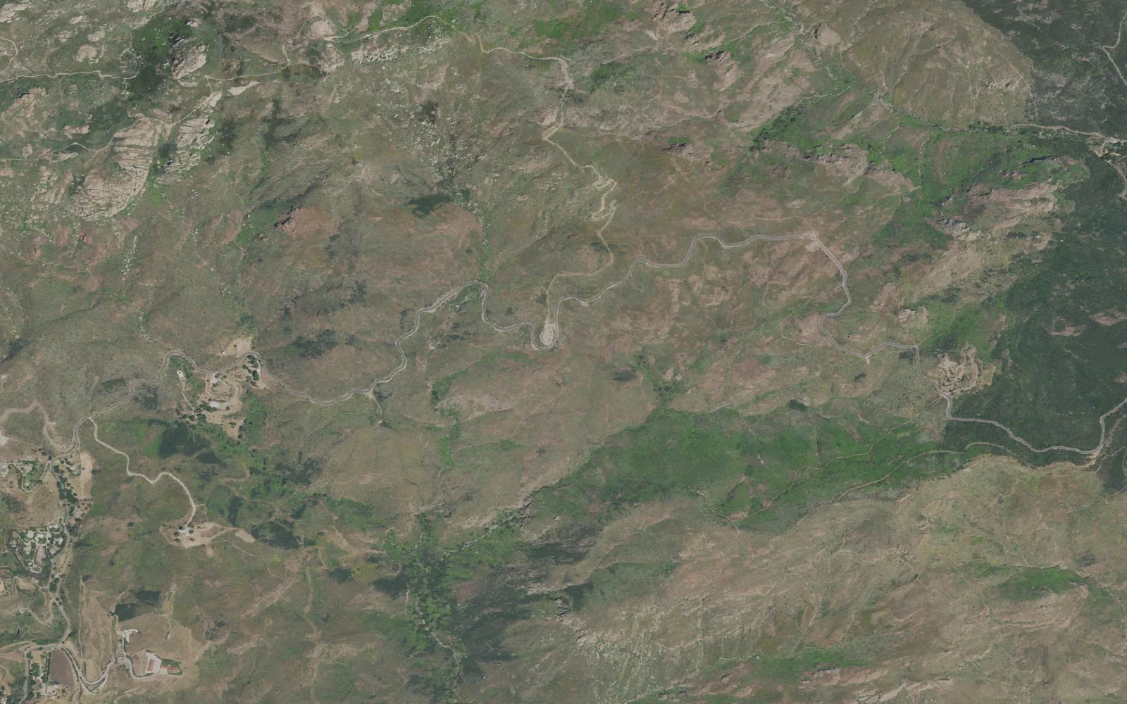 Aerial view centered on Circle X Ranch Trailhead