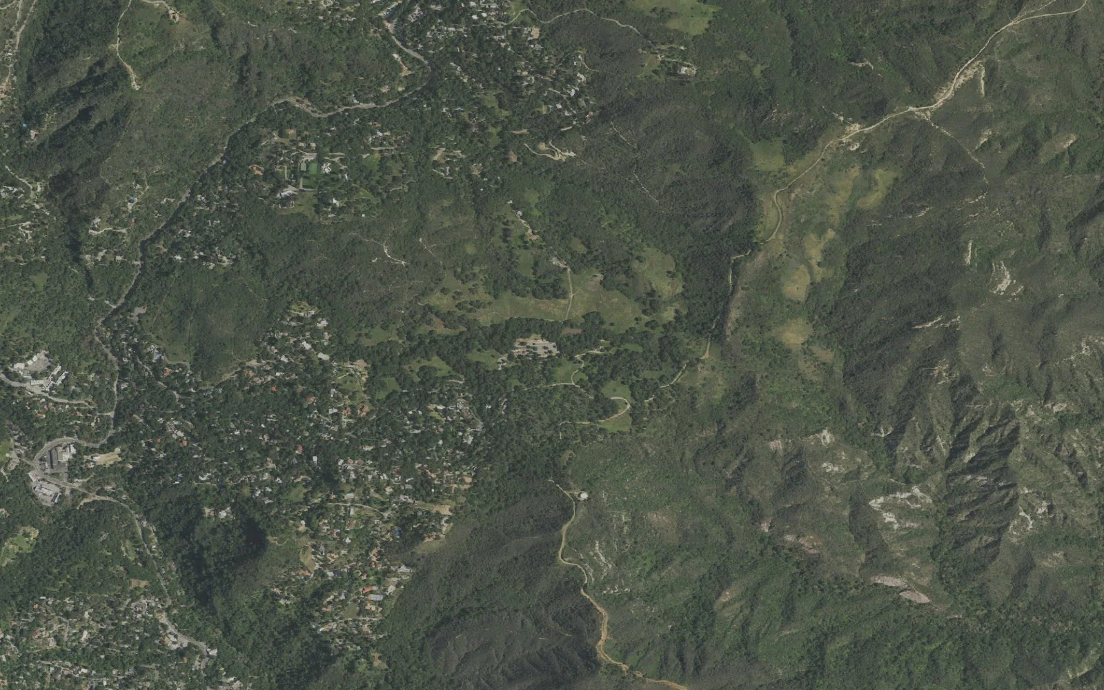 Aerial view centered on Trippet Ranch Trailhead