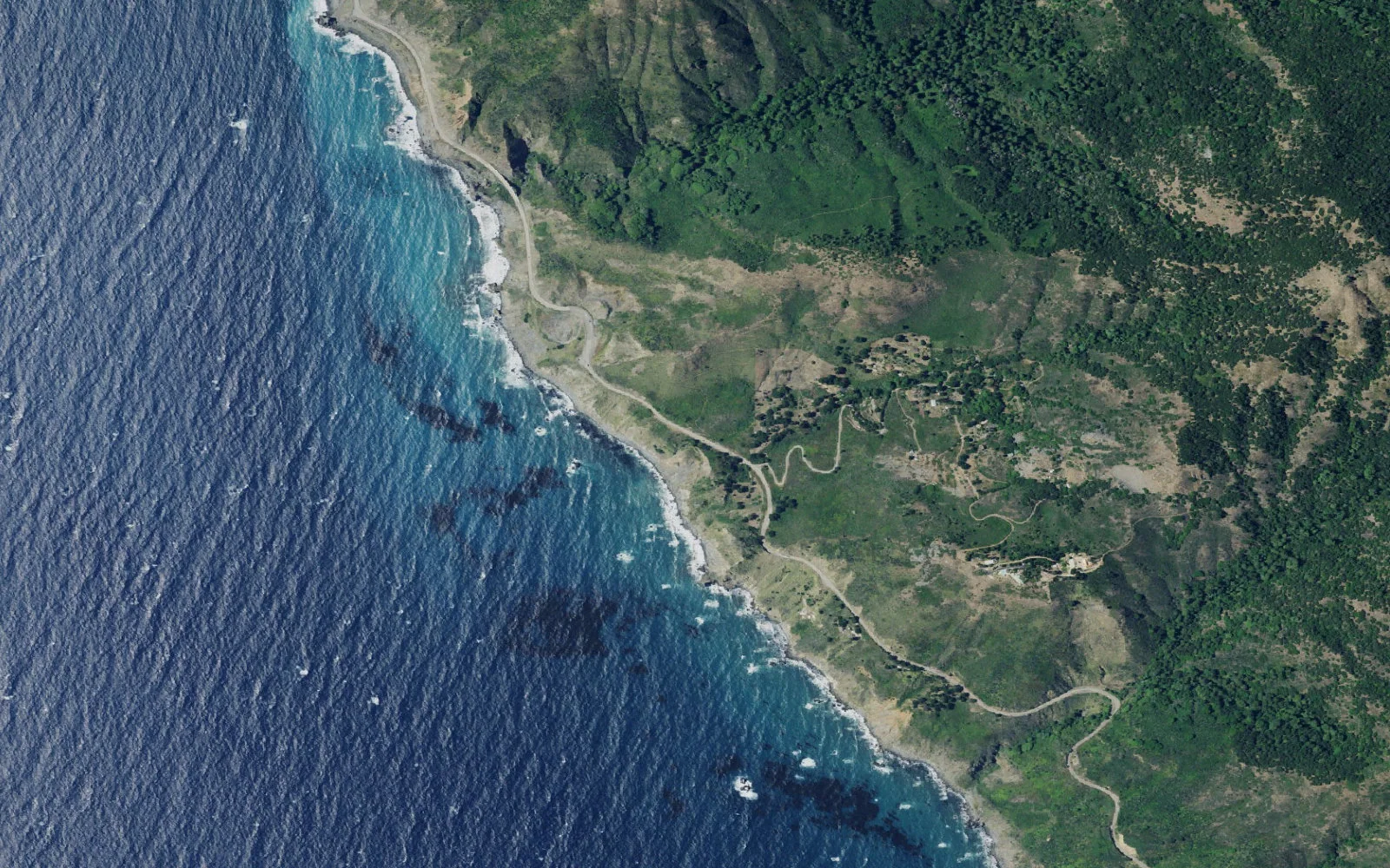 Aerial view centered on Cruickshank Trailhead