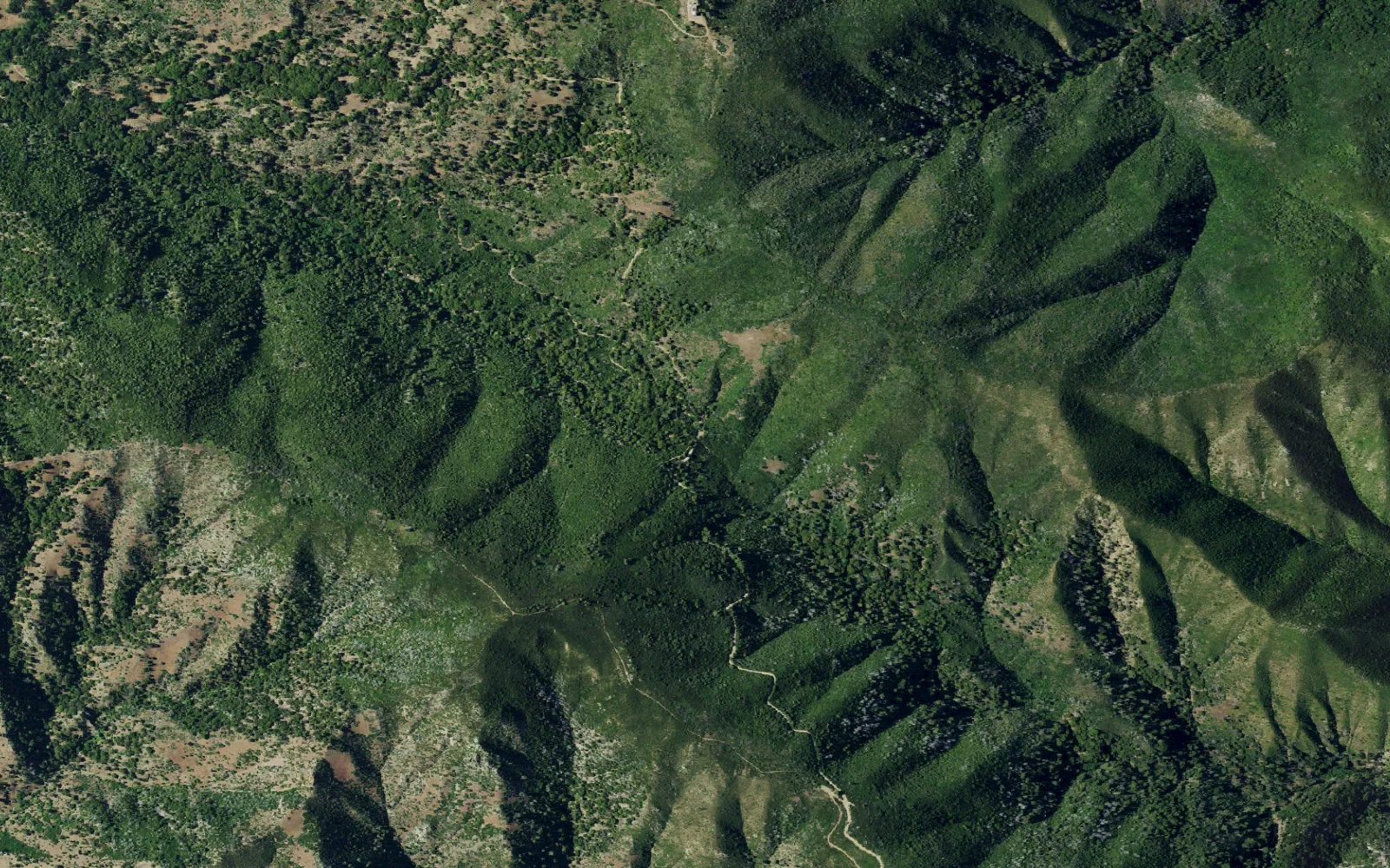 Aerial view centered on China Camp Trailhead