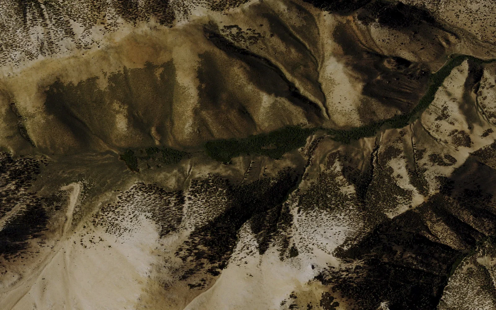 Aerial view centered on Boundary Peak Lower Backcountry Zone camp area