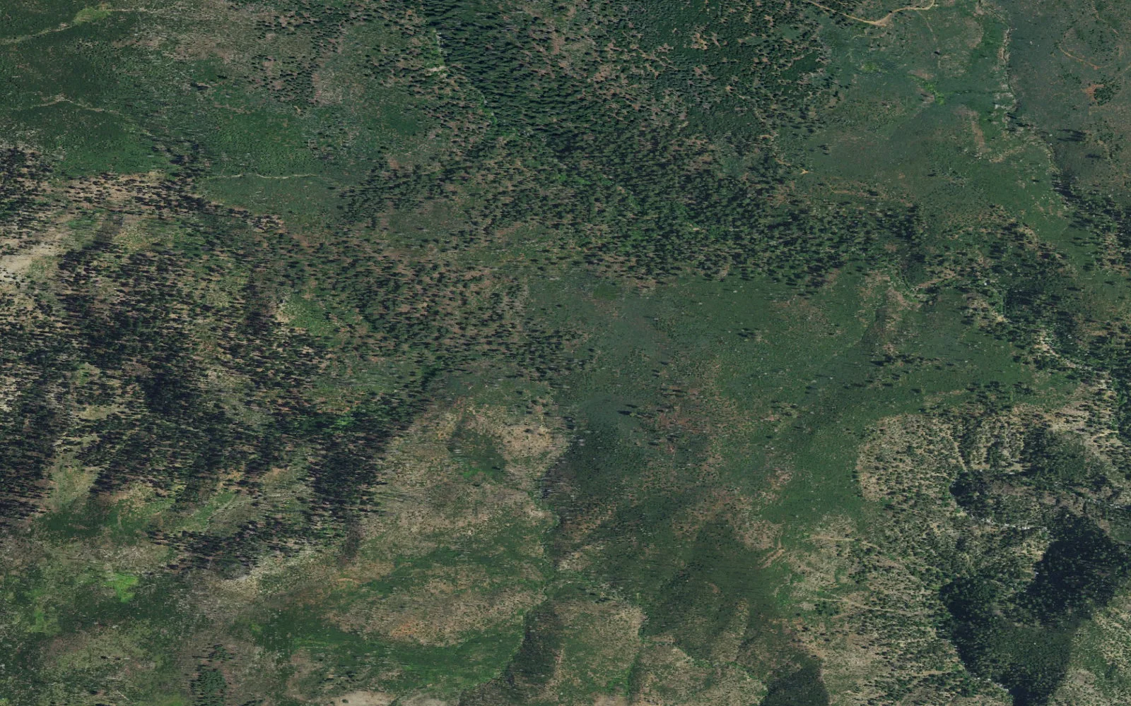 Aerial view centered on Belden Upper Backcountry Zone camp area