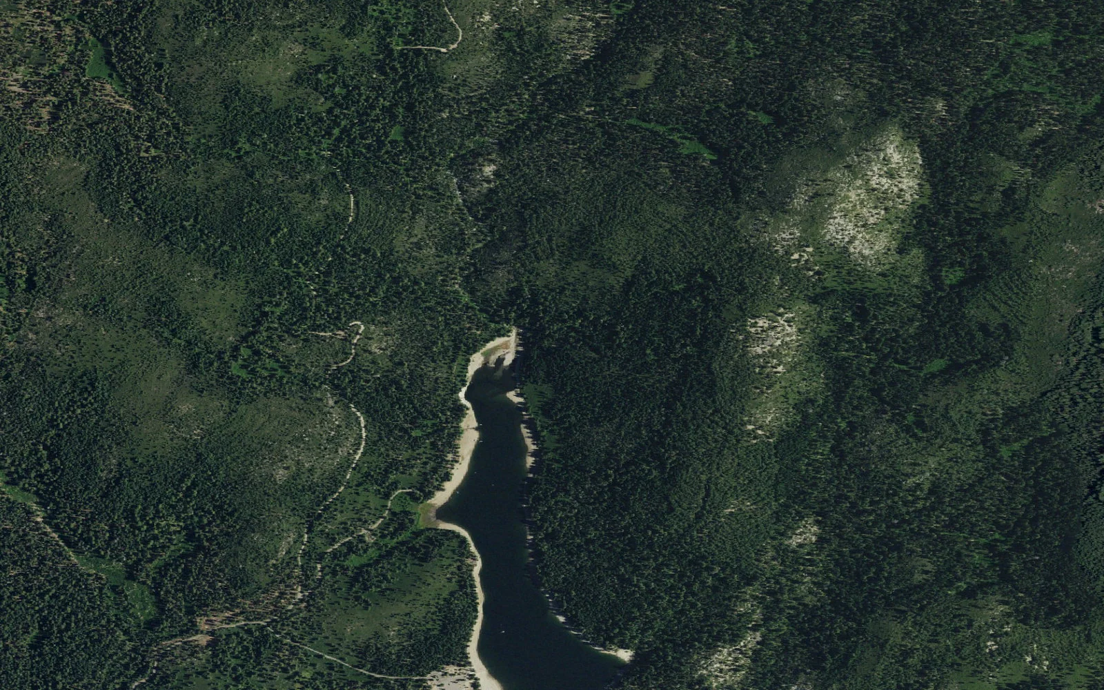 Aerial view centered on Mill Creek Lower Backcountry Zone camp area