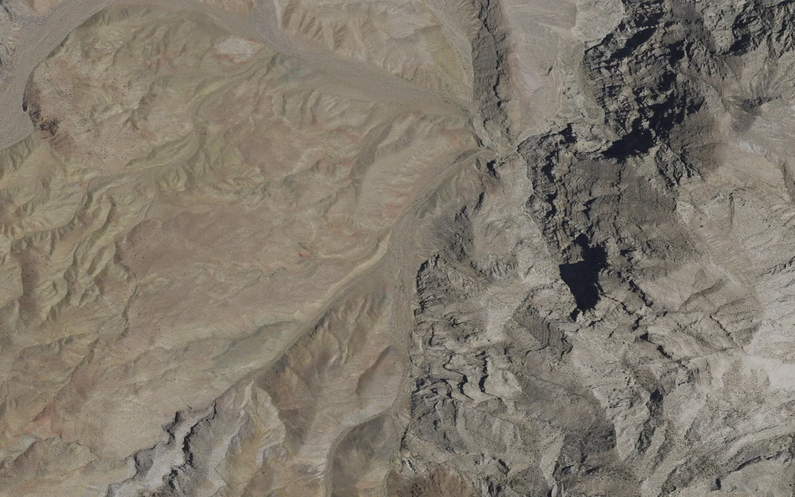 Aerial view centered on Bighorn Gorge Lower Backcountry Zone camp area