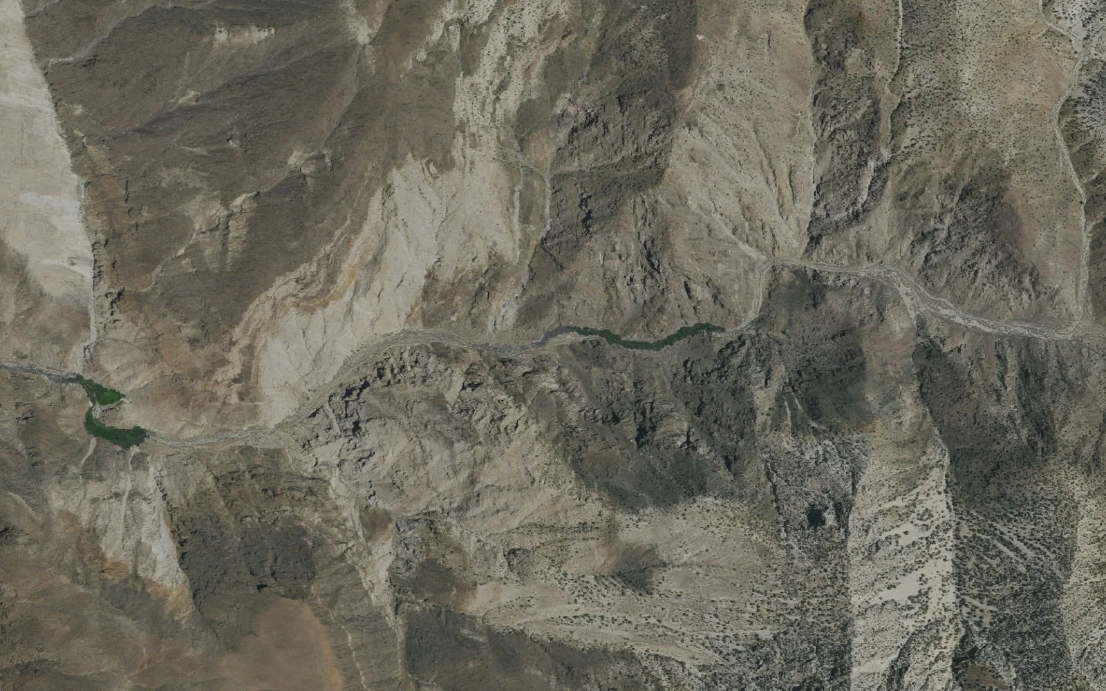 Aerial view centered on Surprise Canyon Upper Backcountry Zone camp area