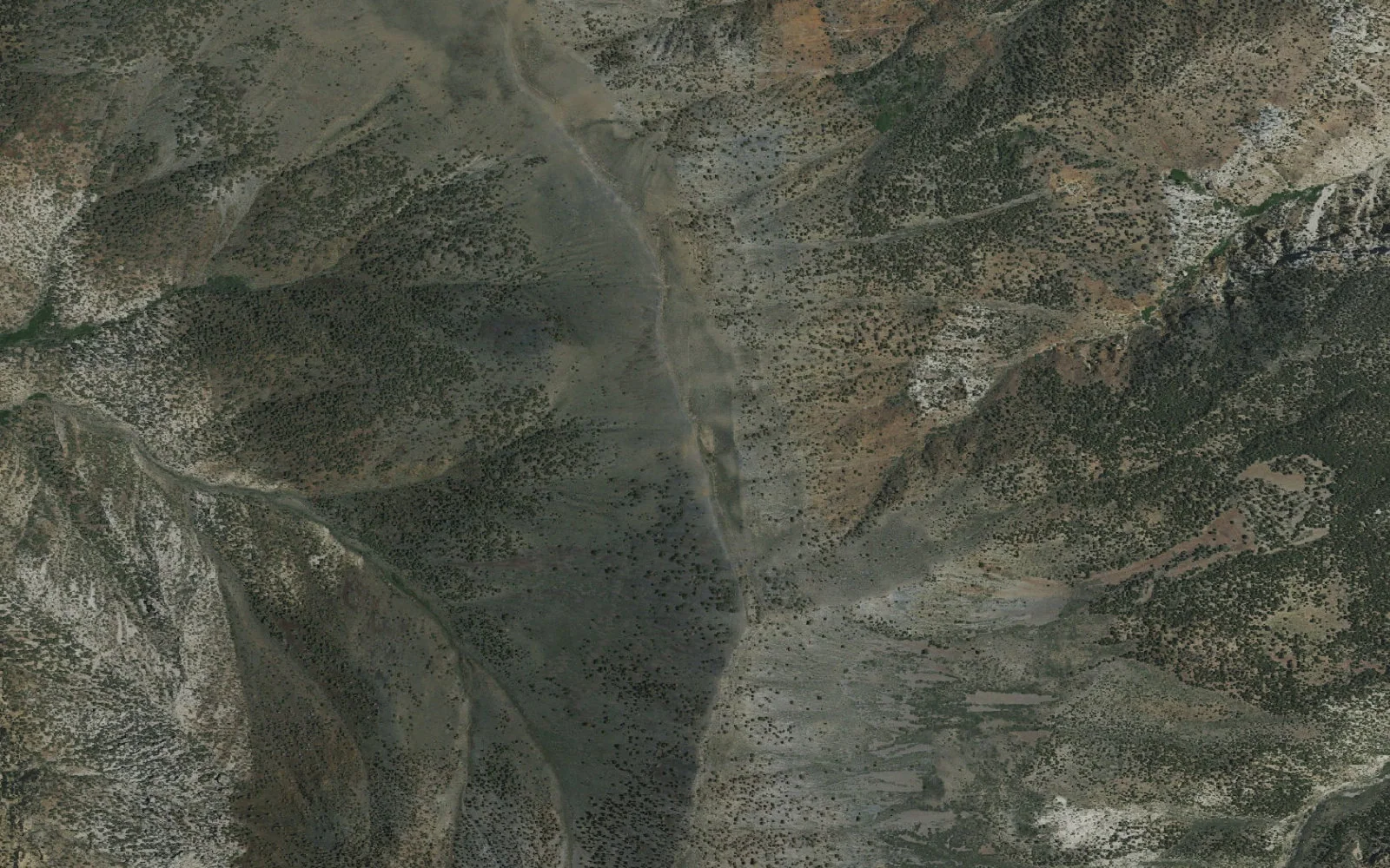 Aerial view centered on Telescope Peak Backcountry Zone camp area