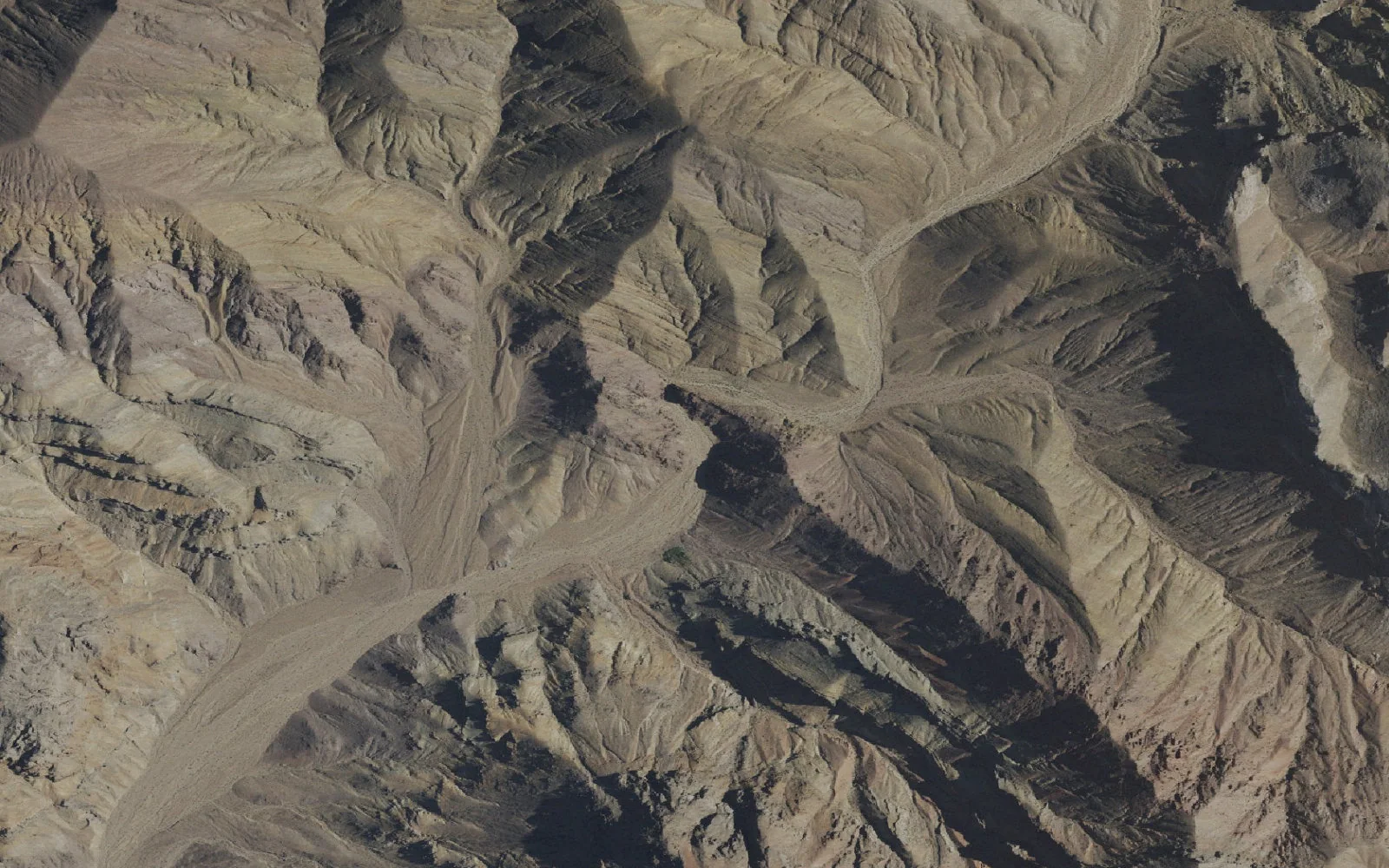 Aerial view centered on Titanothere Canyon Upper Backcountry Zone camp area