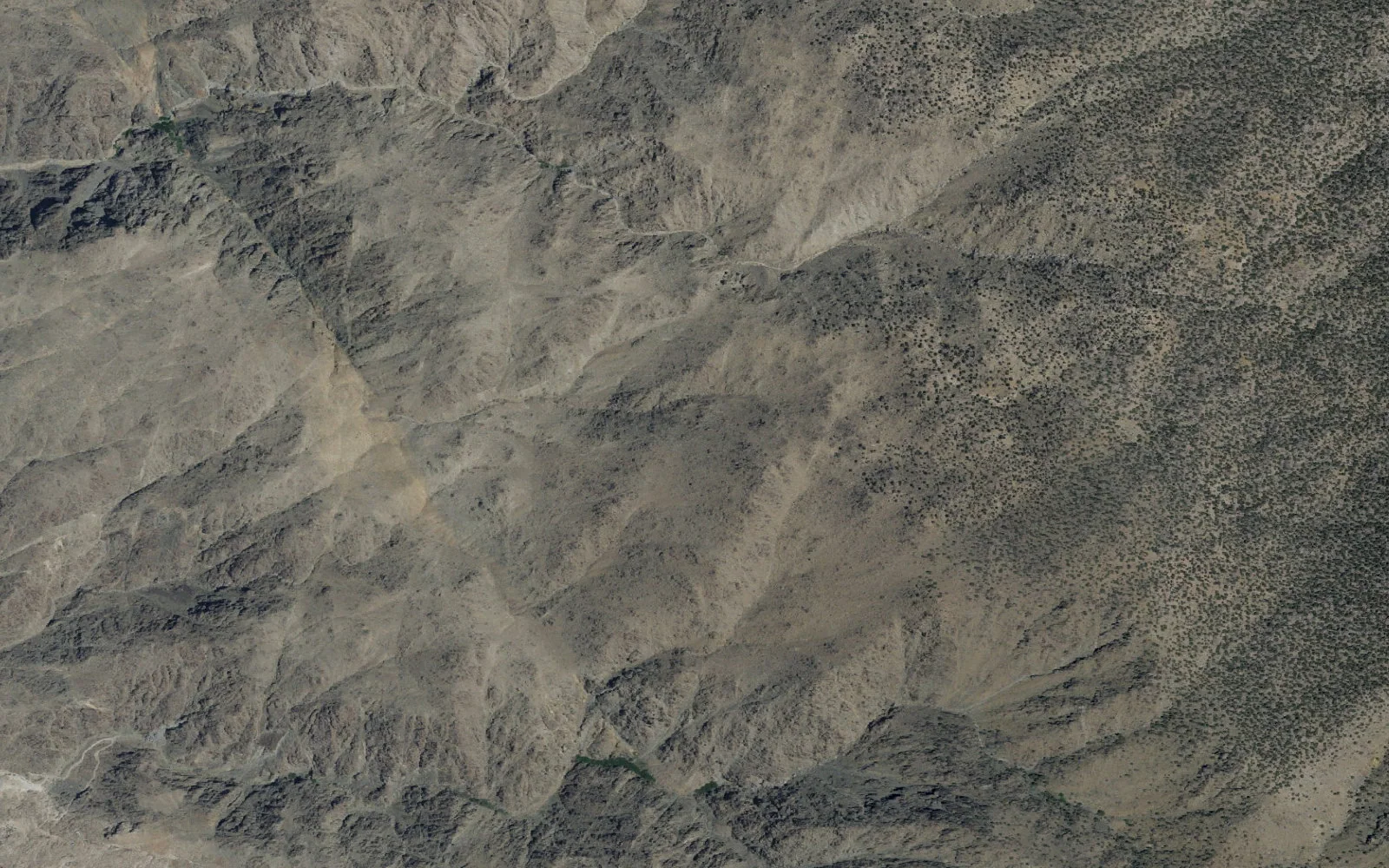 Aerial view centered on Pat Keyes Spring West Backcountry Zone camp area