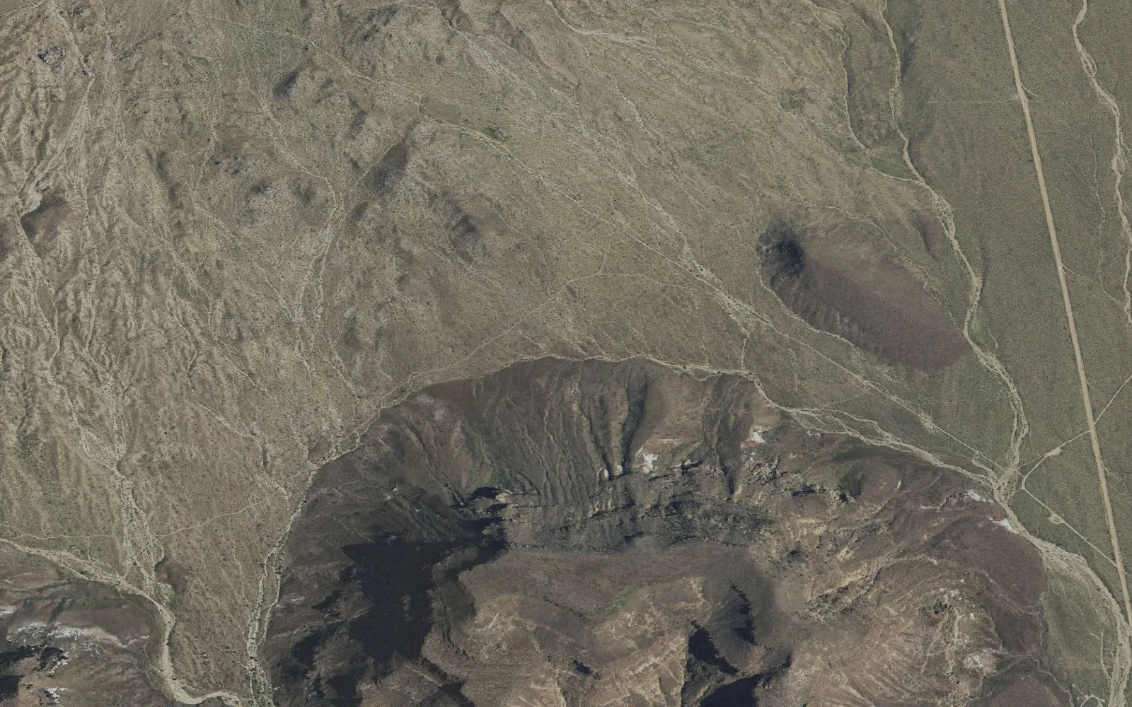 Aerial view centered on Barber Peak North Backcountry Zone camp area