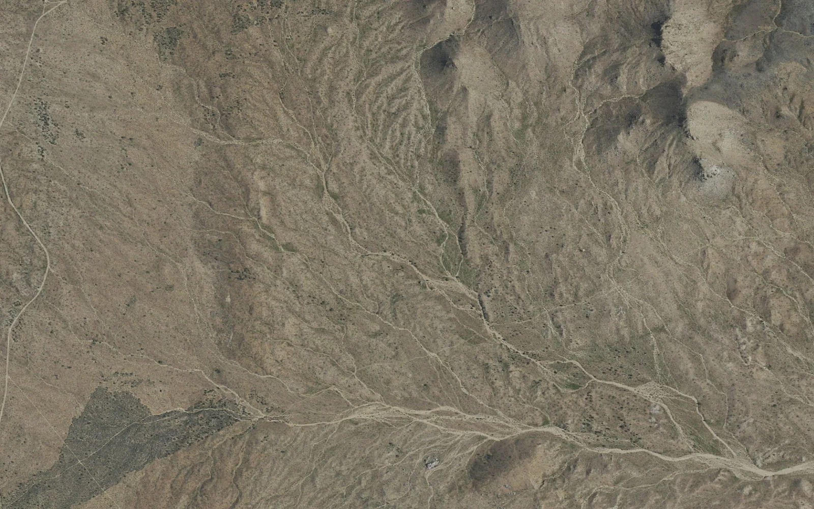 Aerial view centered on Mid Hills North Backcountry Zone camp area