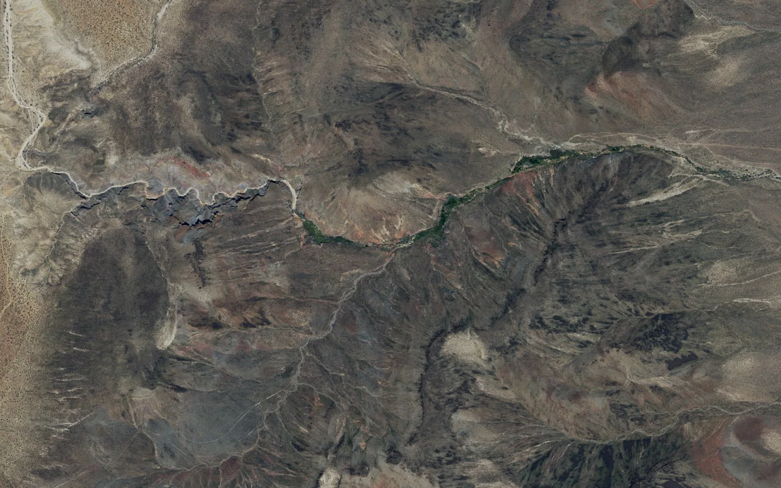 Aerial view centered on Piute Canyon East Backcountry Zone camp area