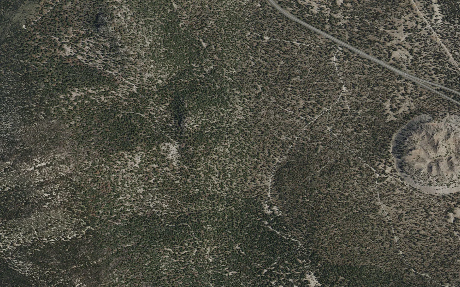 Aerial view centered on Hartley Backcountry Zone camp area