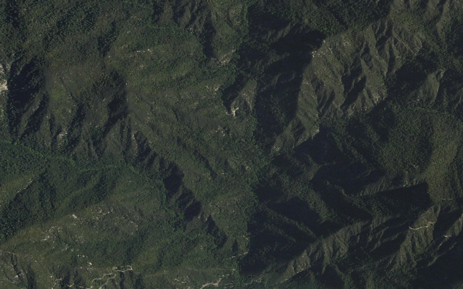 Aerial view centered on Gabrielino Lower Backcountry Zone camp area