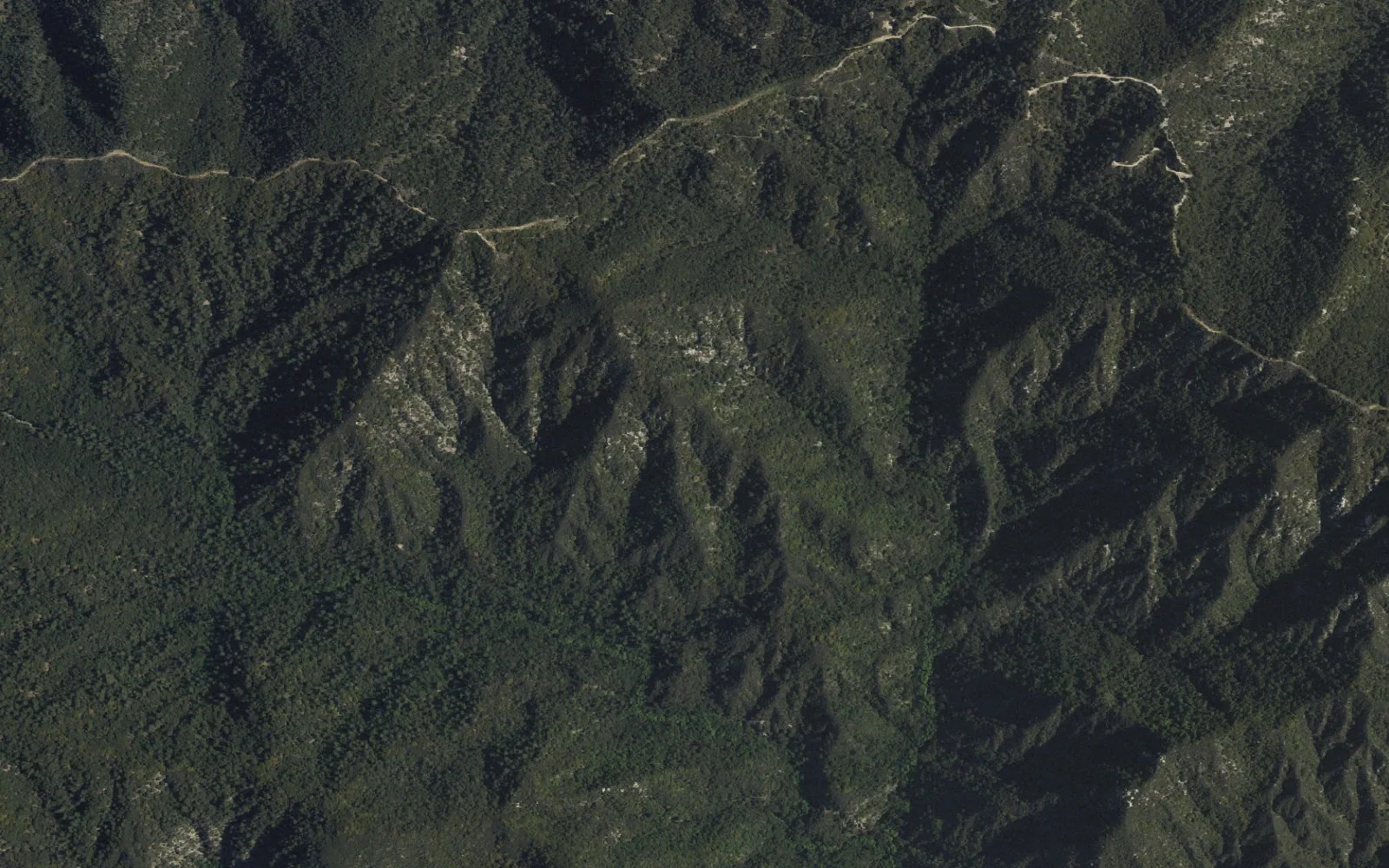 Aerial view centered on Red Box Backcountry Zone camp area