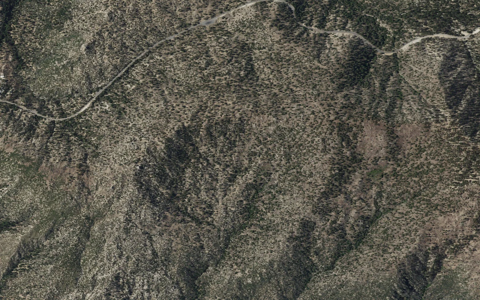 Aerial view centered on Mount Waterman East Backcountry Zone camp area