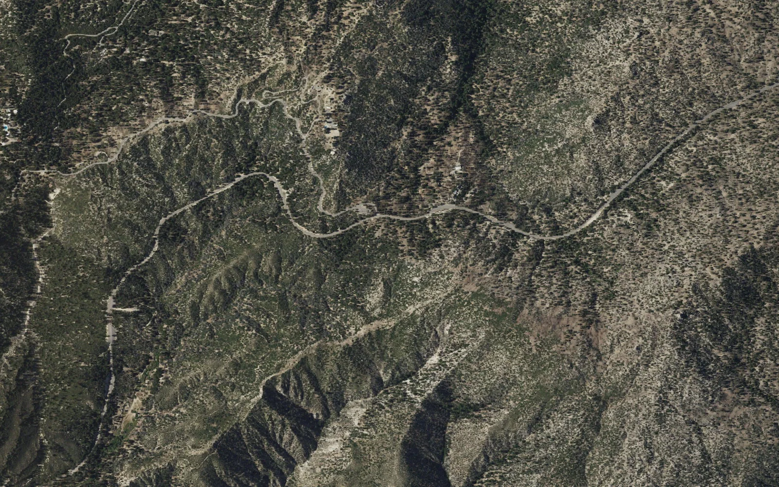 Aerial view centered on Mount Waterman West Backcountry Zone camp area