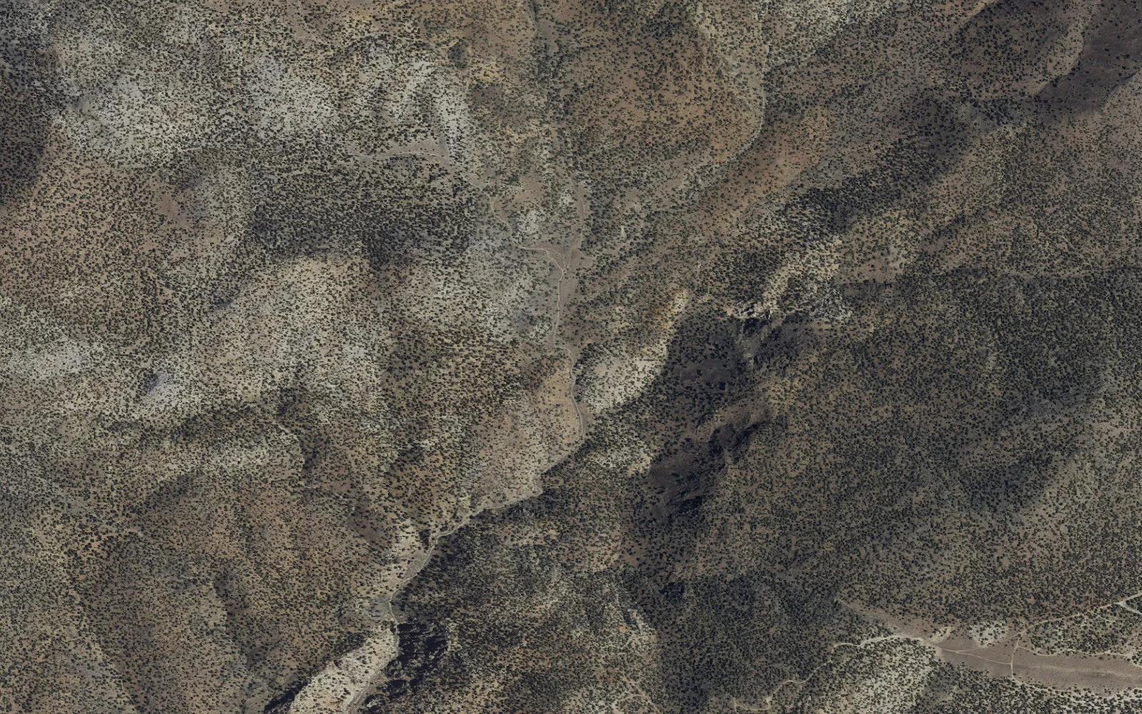 Aerial view centered on Black Canyon Upper Backcountry Zone camp area