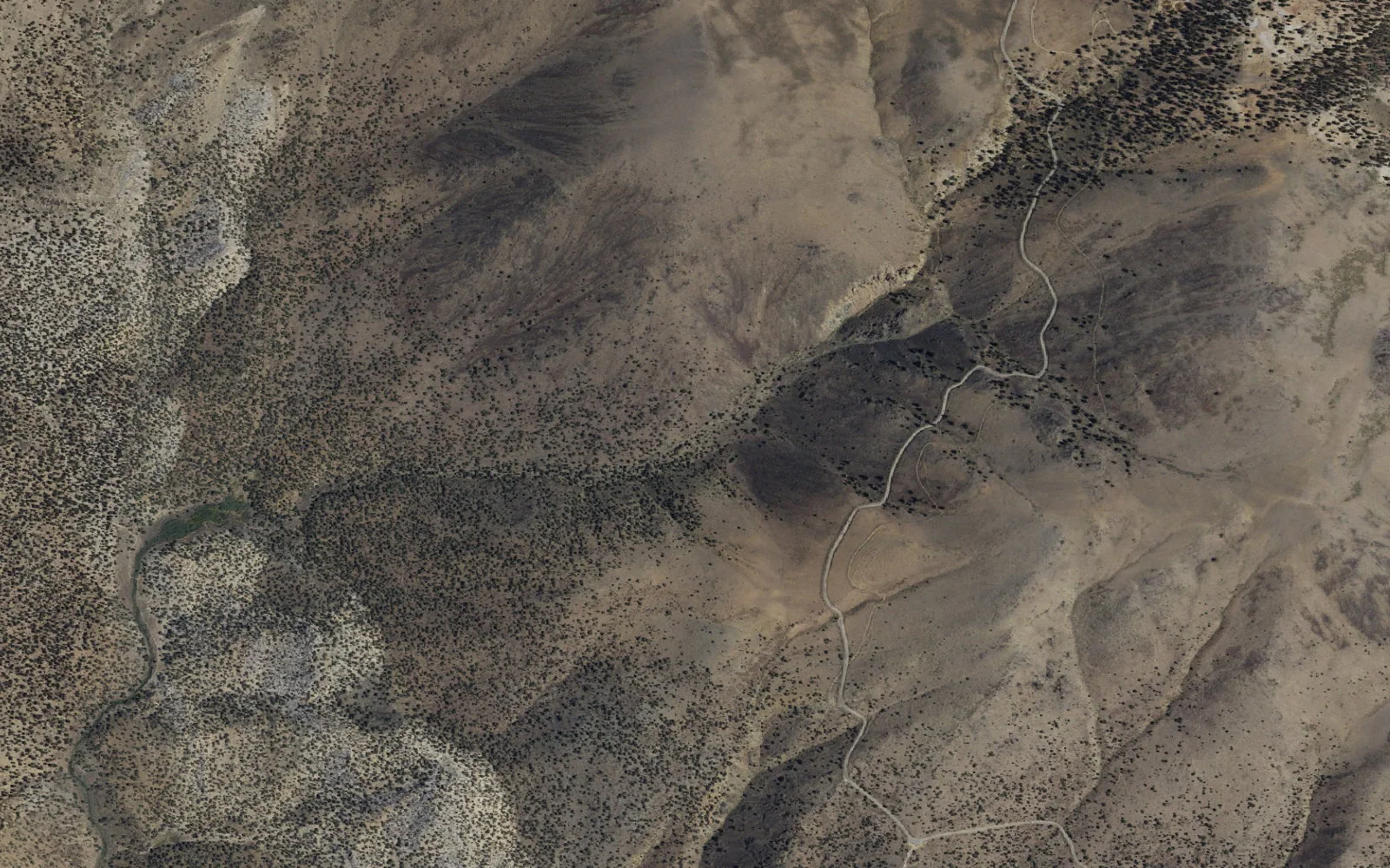 Aerial view centered on Reed Flat Backcountry Zone camp area