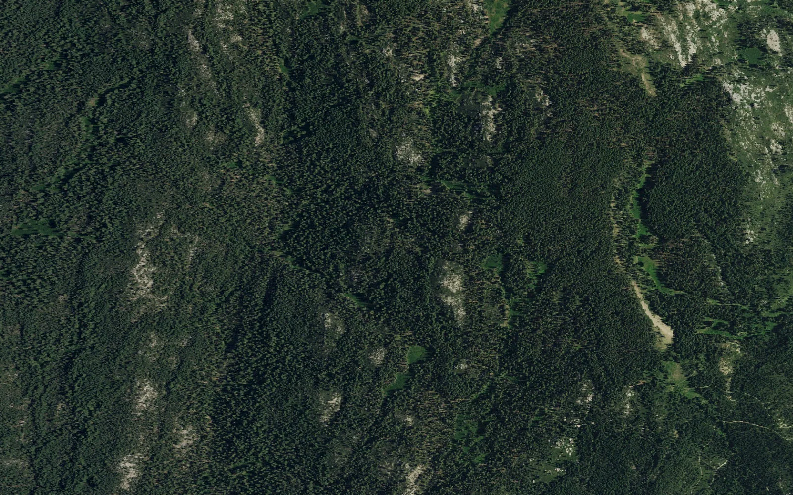 Aerial view centered on Bucks Creek Trailhead