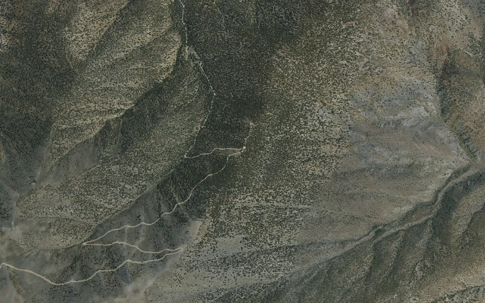 Aerial view centered on Telescope Peak Route Access