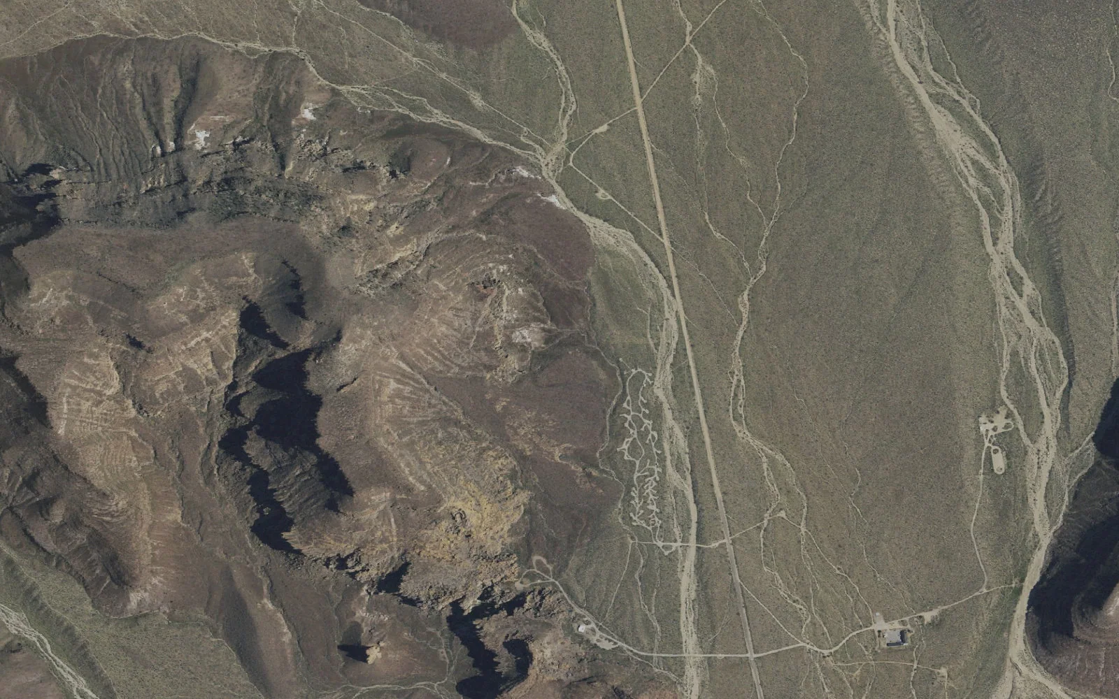 Aerial view centered on Barber Peak Trailhead