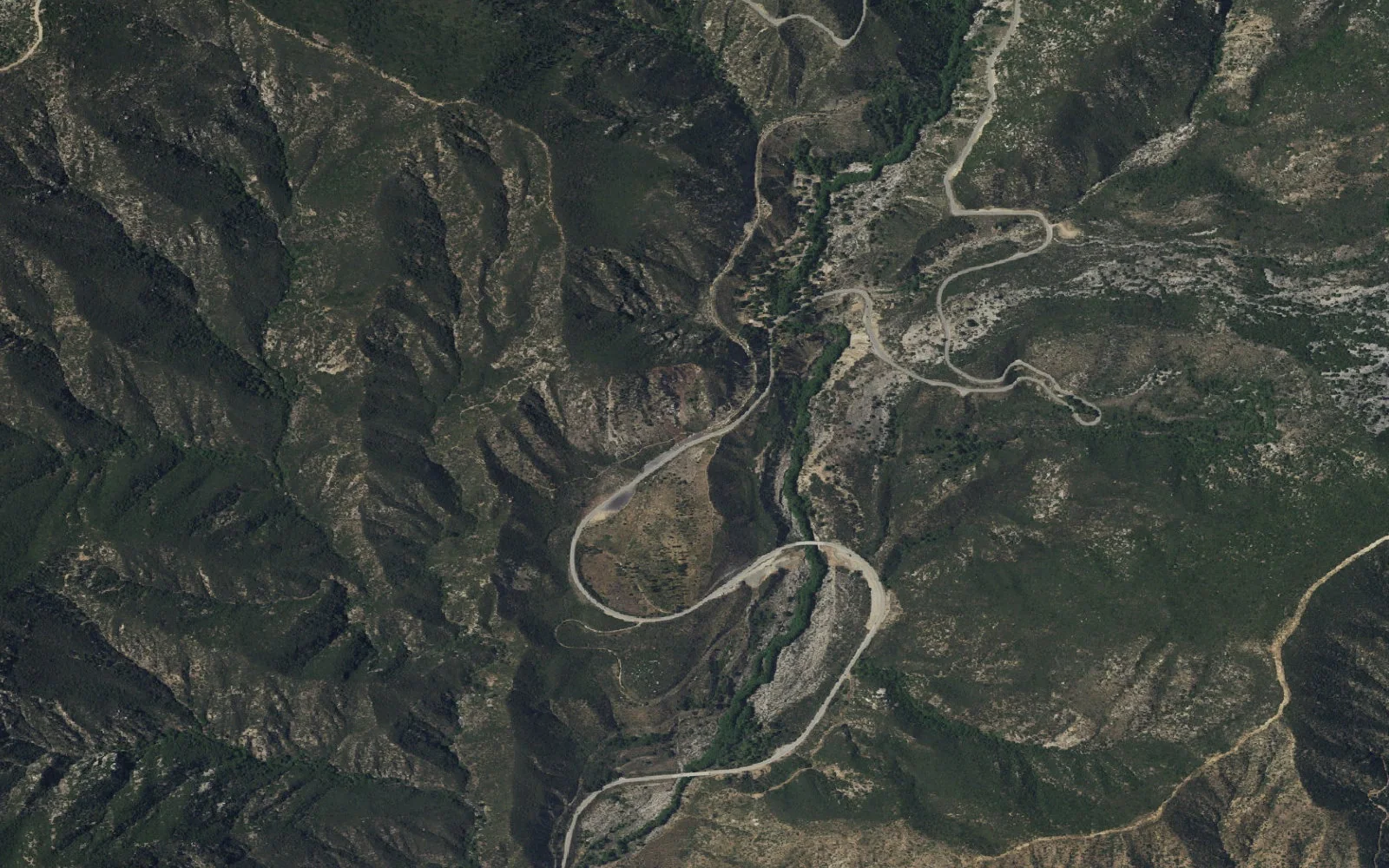 Aerial view centered on Bear Creek North Trailhead
