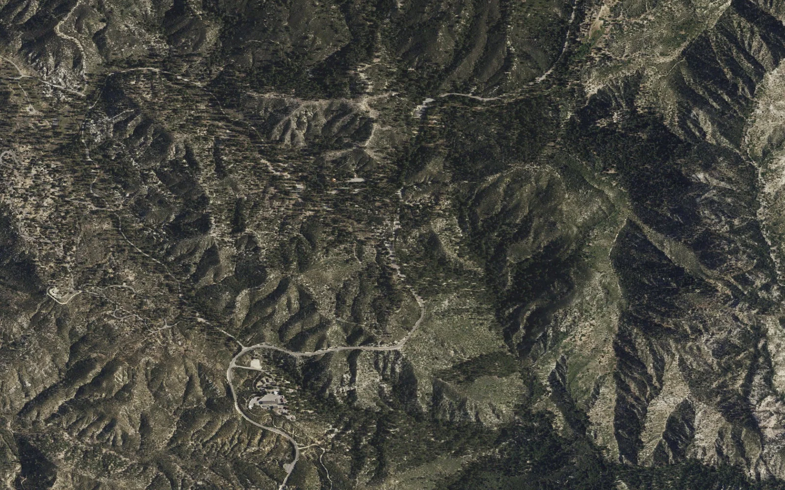 Aerial view centered on Devils Canyon Trailhead