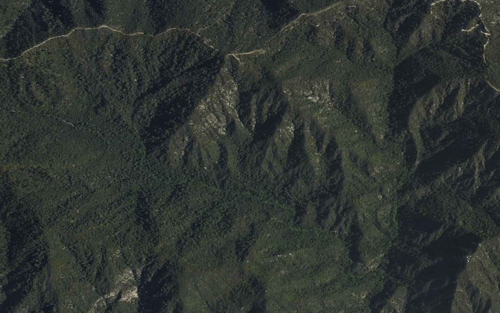 Aerial view centered on Red Box Trailhead