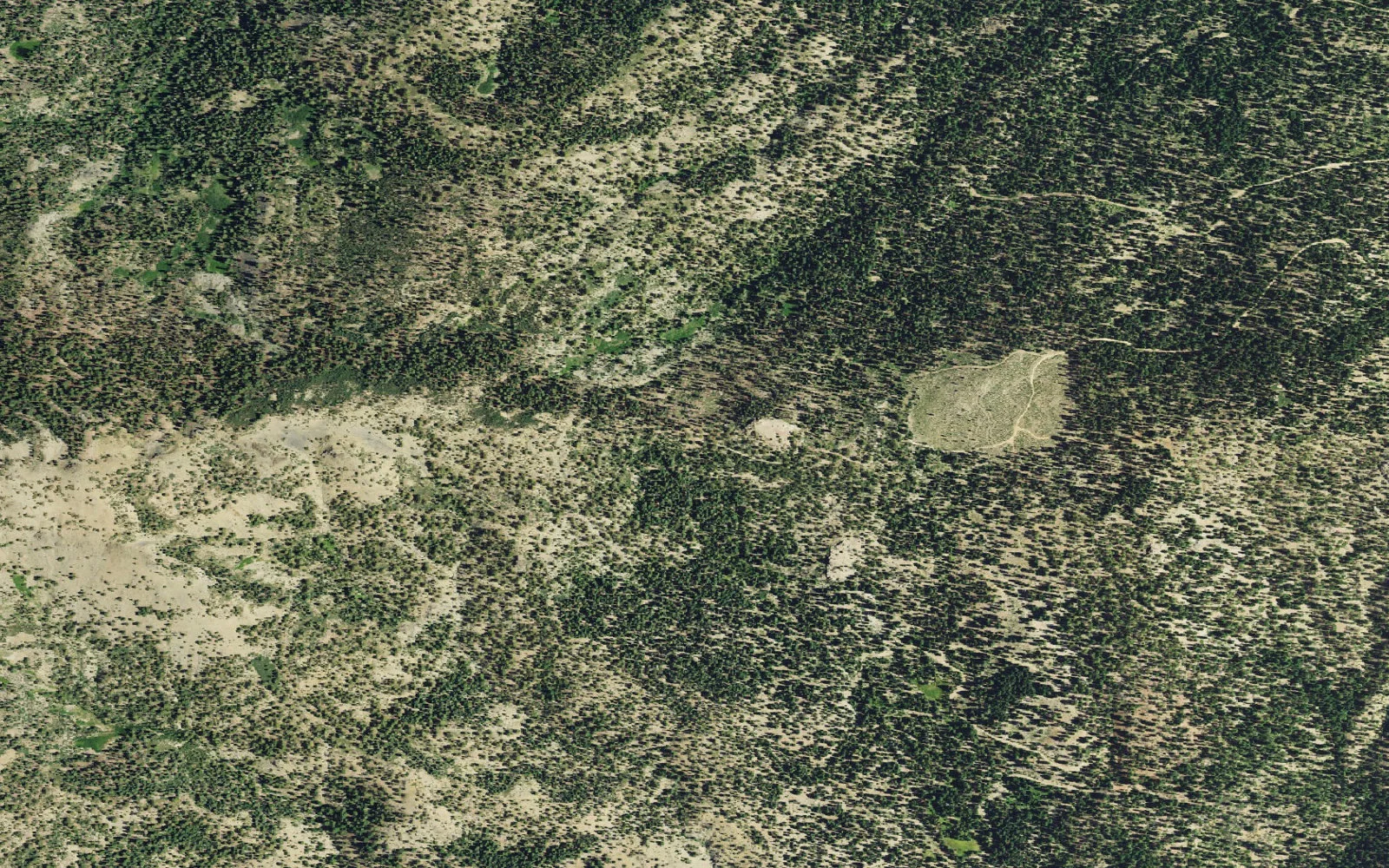 Aerial view centered on Ides Cove Trailhead