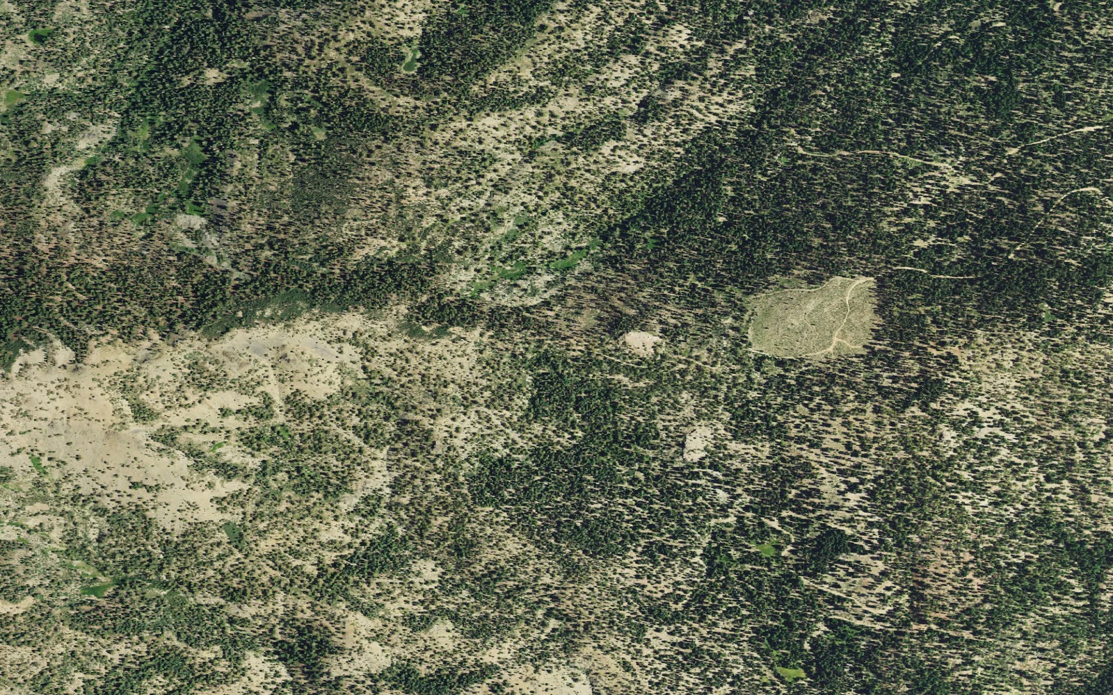 Aerial view centered on Four Corners Trailhead
