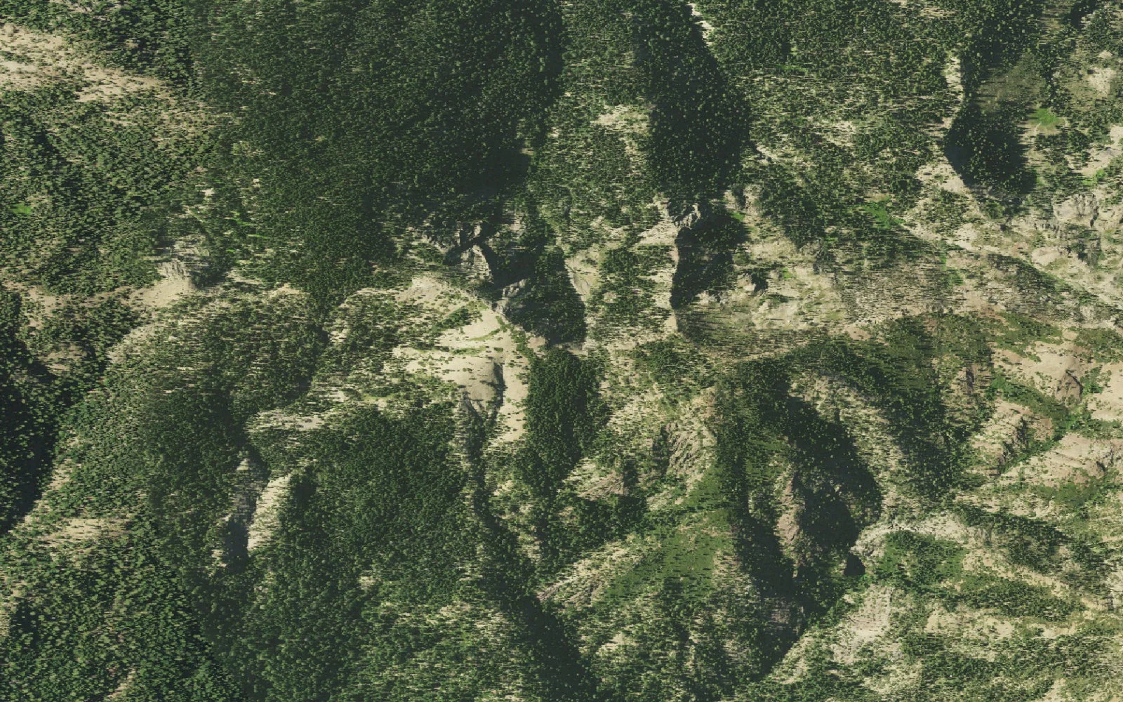 Aerial view centered on Little Doe Trailhead