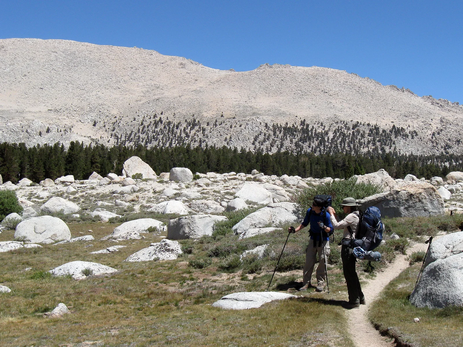 Granite and lake terrain in the upper Cottonwood Lakes basin