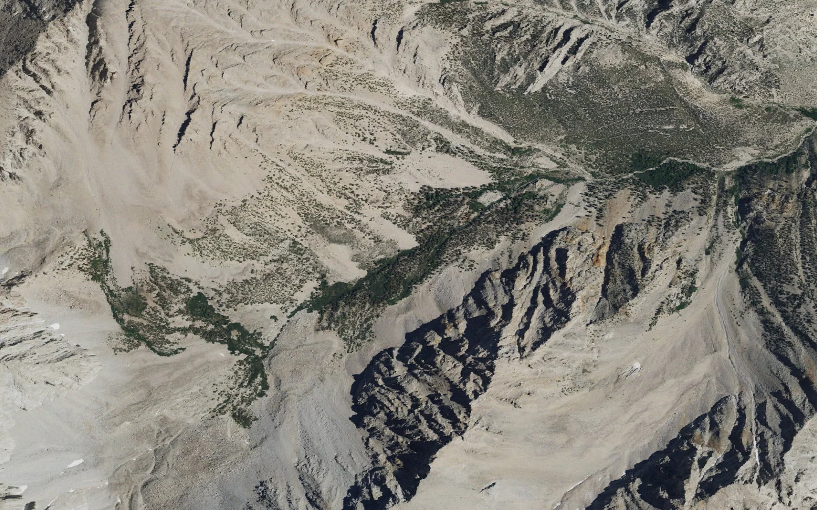 Aerial view centered on Anvil Camp