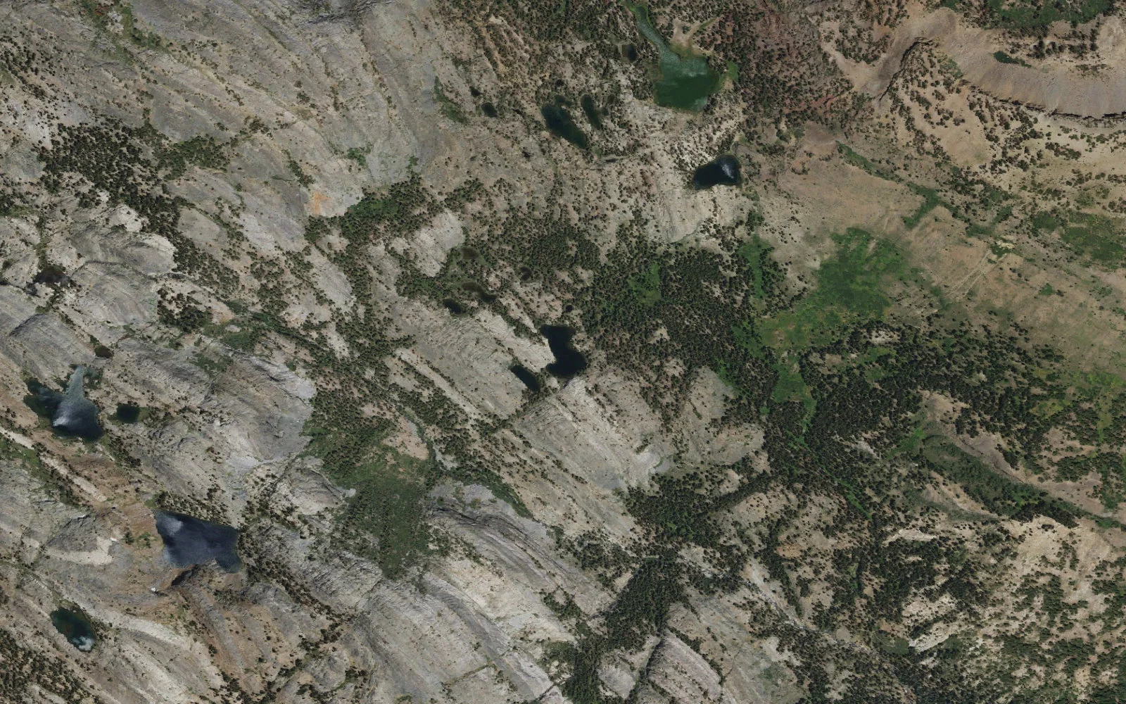 Aerial view centered on Badger Lakes
