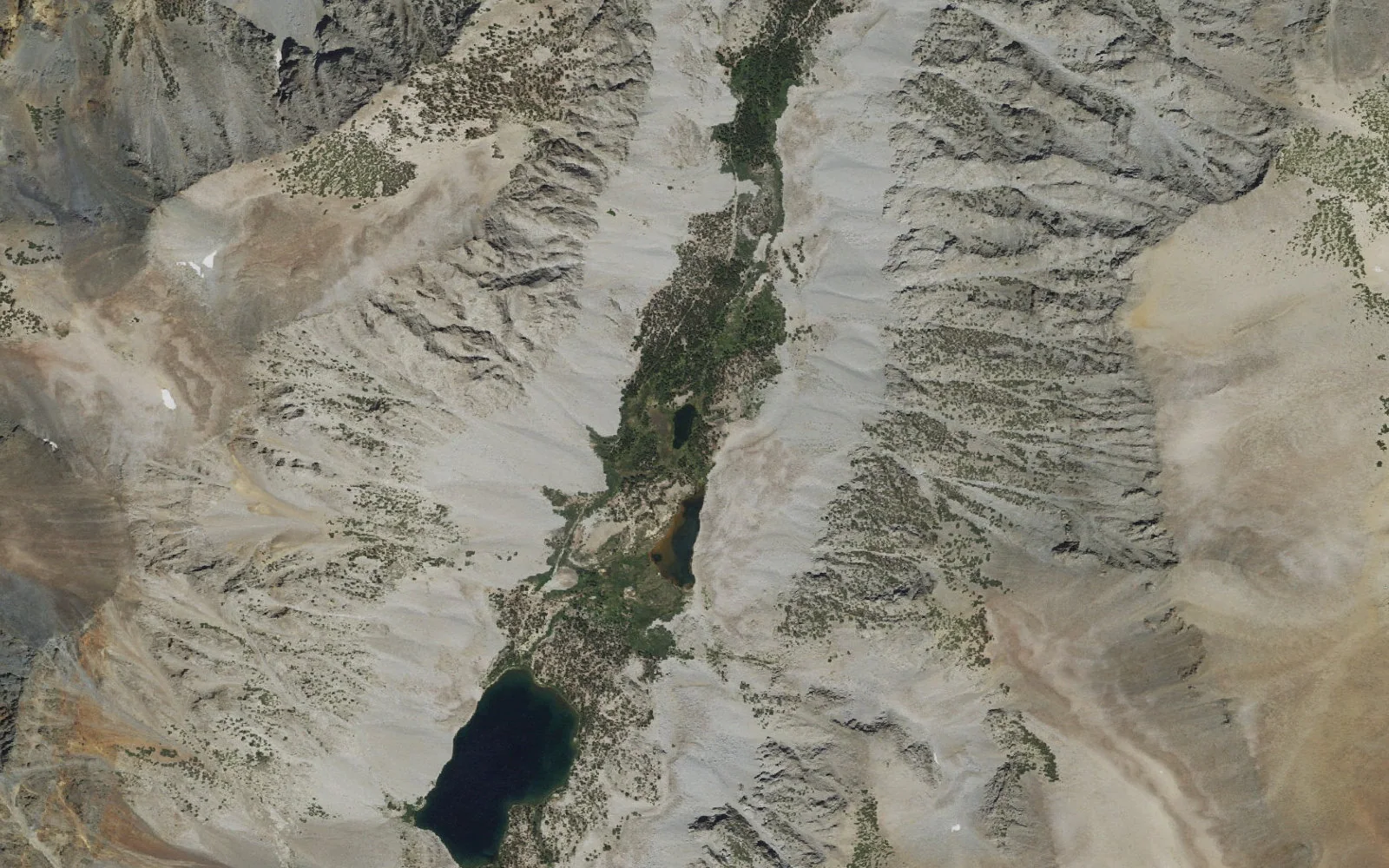 Aerial view centered on Blue Lake