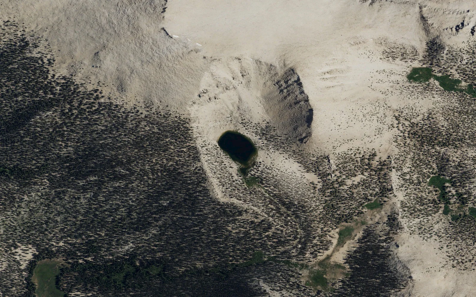 Aerial view centered on Chicken Spring Lake