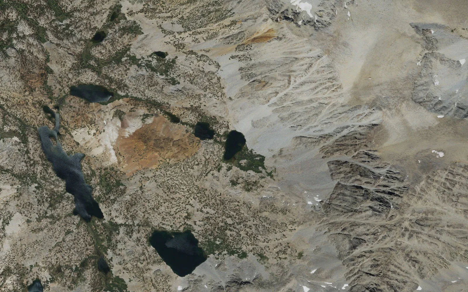 Aerial view centered on Chocolate Lakes