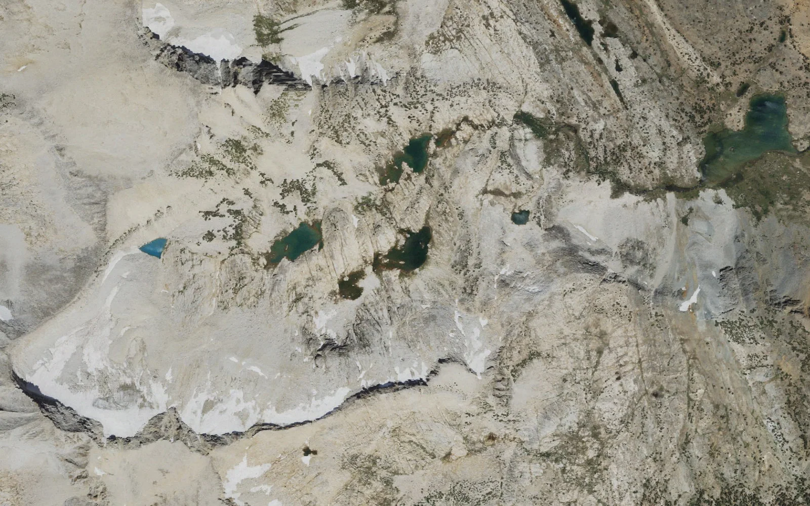 Aerial view centered on Conness Lakes