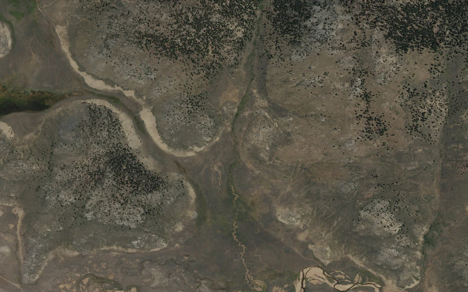 Aerial view centered on Cow Canyon